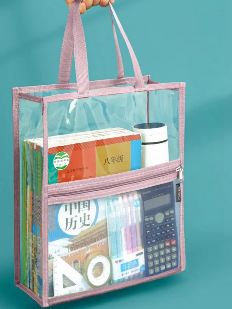 Transparent Mesh Document and Book Tote Bag for Students and Office - 8