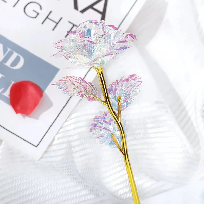 Luminous Artificial Crystal Rose Bouquet for Romantic Occasions