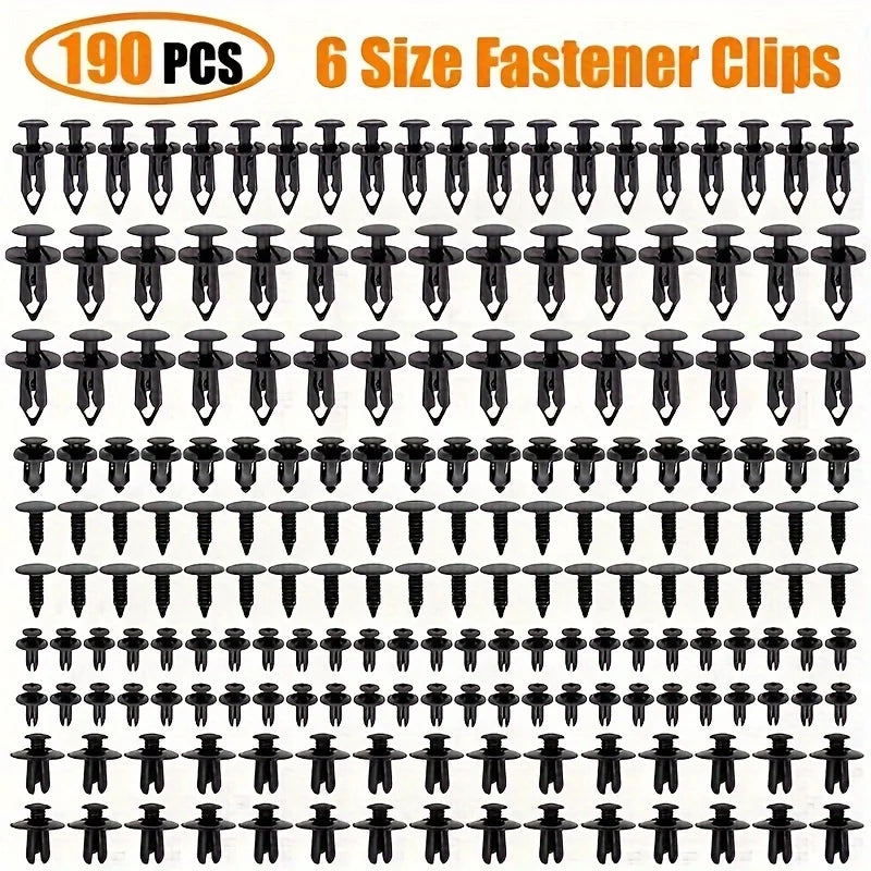 190pcs Car Retainer Clips Set Plastic Bumper Fasteners Trim Rivet Kit