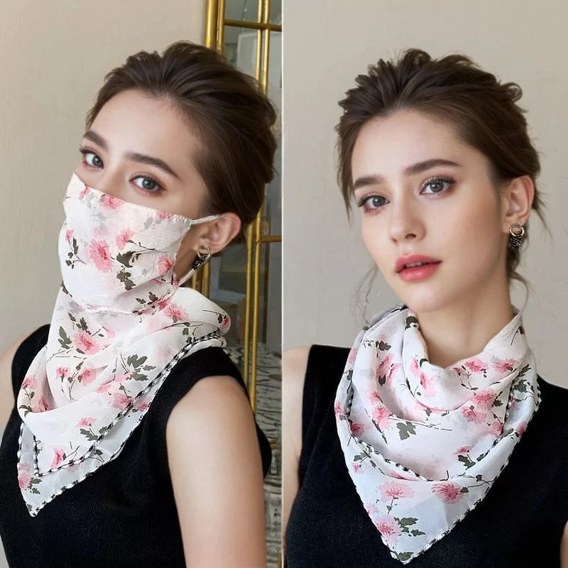 Floral UV Protection Neck Scarf and Face Mask - 2
