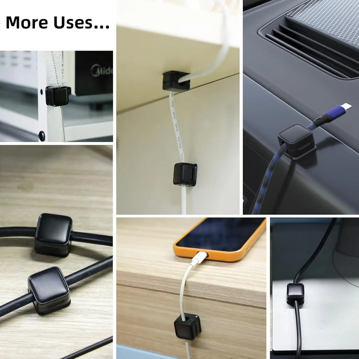 Magnetic Cable Clips Adjustable Cord Organizer and Wire Management Holder
