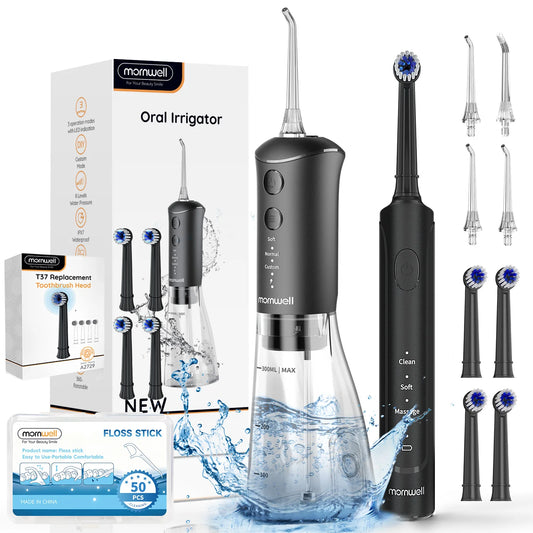 2-in-1 Portable Electric Toothbrush and Water Flosser Oral Care Kit