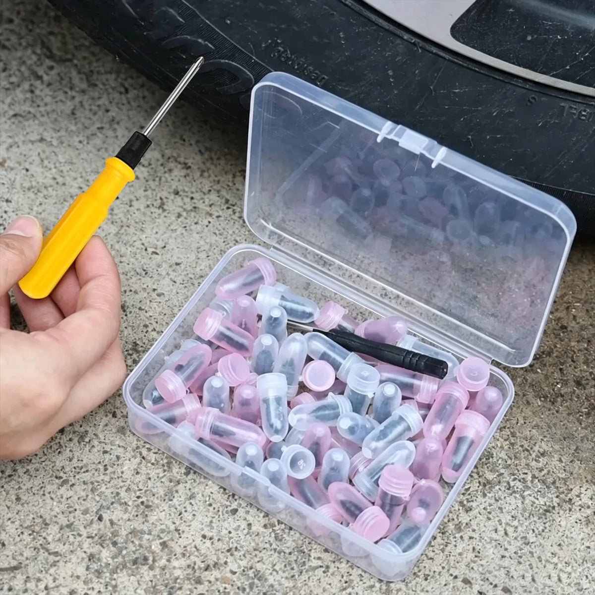 Self-Tapping Tire Puncture Repair Nail Kit