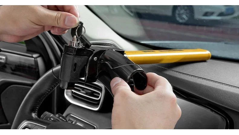 Heavy-Duty Universal Steering Wheel Lock Anti-Theft Security Bar - 11