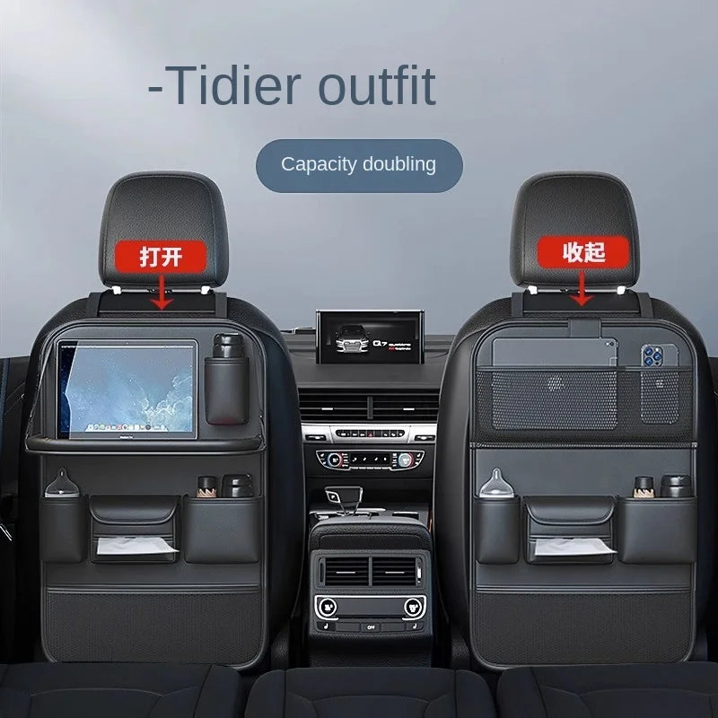 Car Backseat Organizer with Foldable Dining Table and Tablet Holder - 5