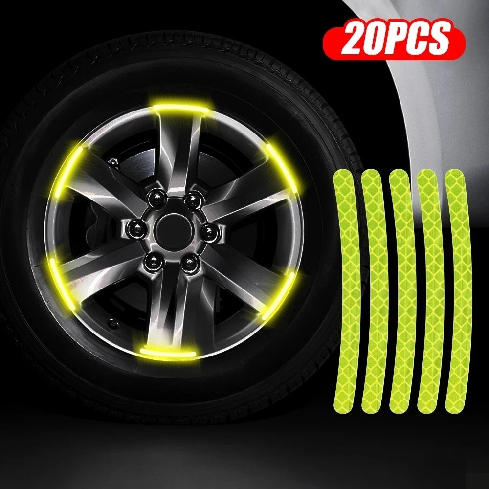 Reflective Wheel Rim Safety Warning Decals for Vehicles - 8