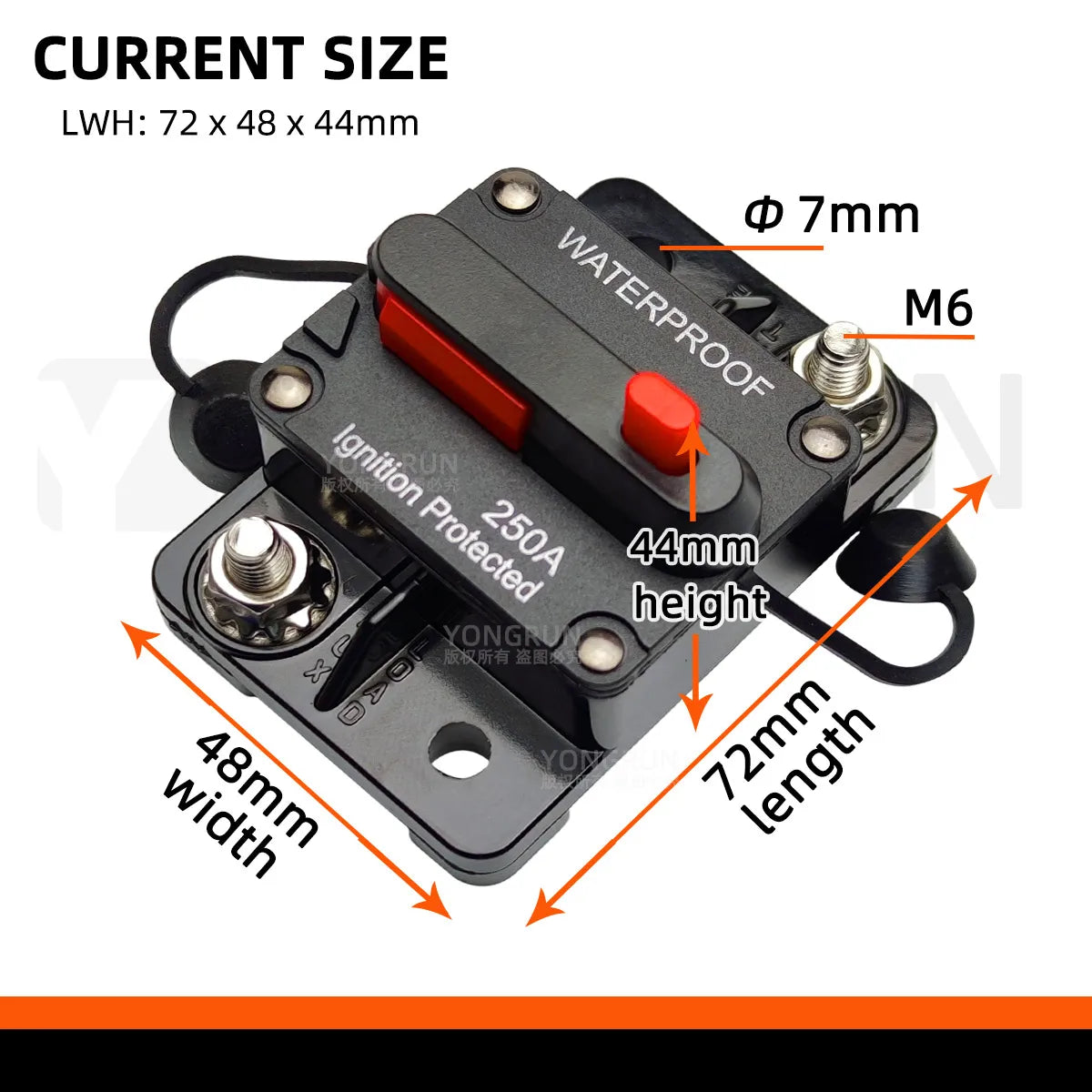 Manual Reset Waterproof Circuit Breaker for Automotive Audio