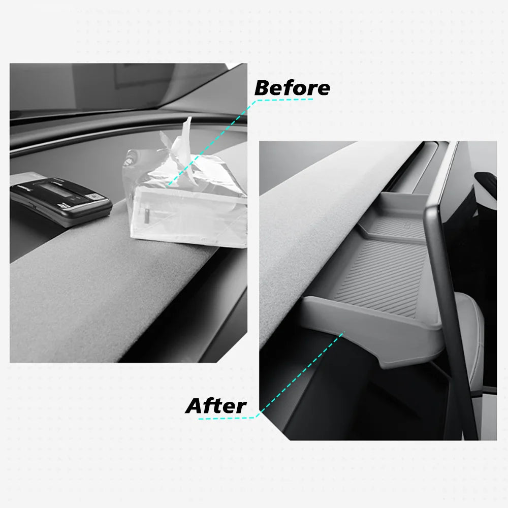 Dashboard Tissue Box and Storage Tray for Tesla Model 3 and Model Y