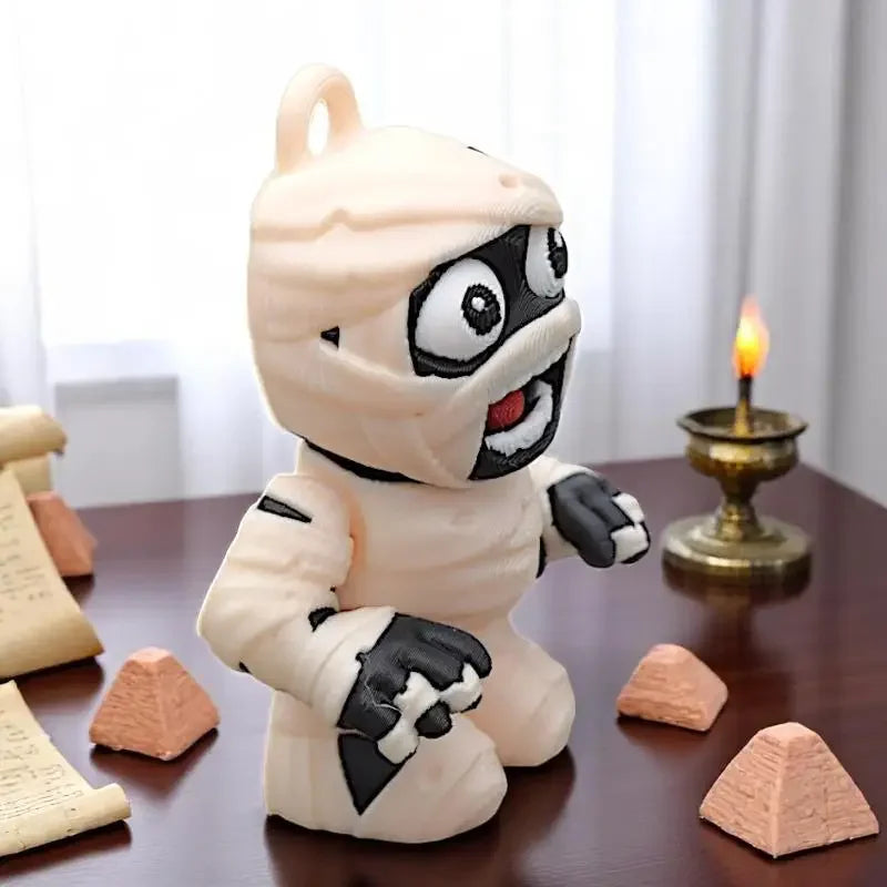 3D Printed Articulated Mummy Ornament and Keychain - 12