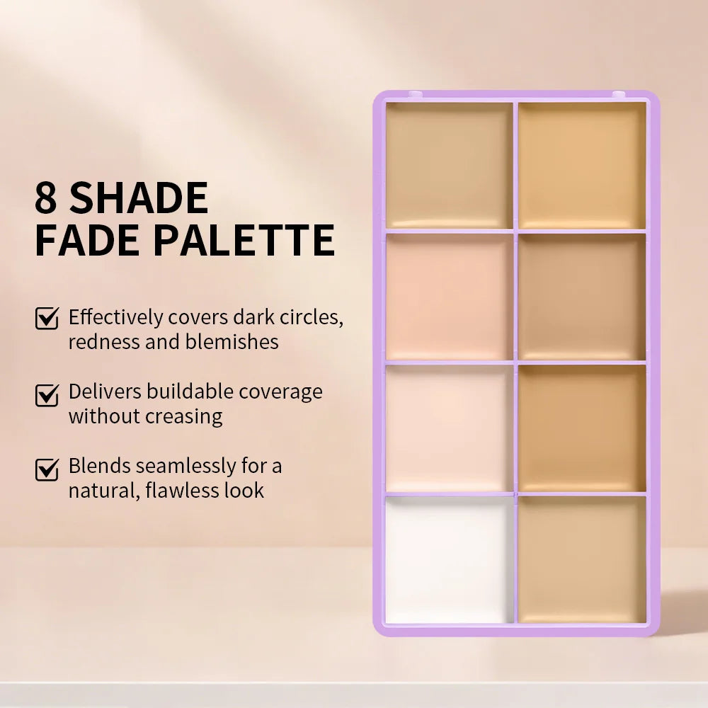 8-Shade Cream Concealer and Contouring Palette Set - 3