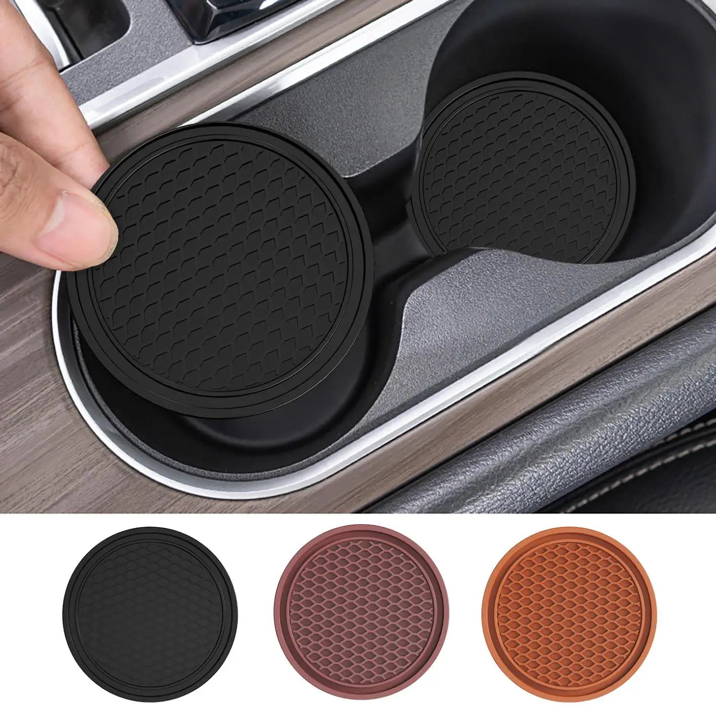 Anti-Slip Silicone Car Cup Holder Coasters - 2