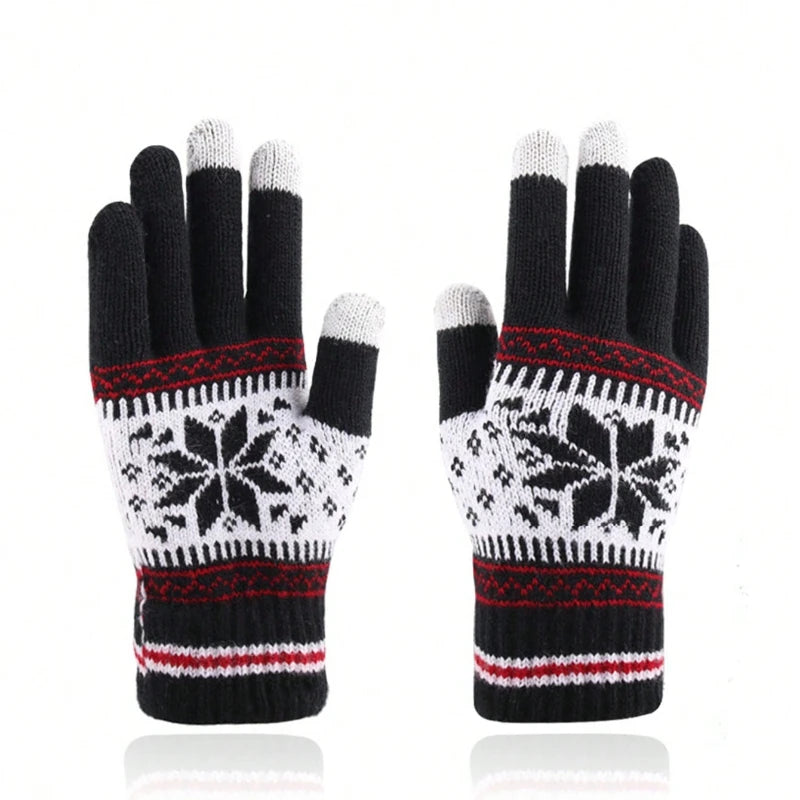 Touchscreen Snowflake Pattern Winter Gloves for Men and Women - 10