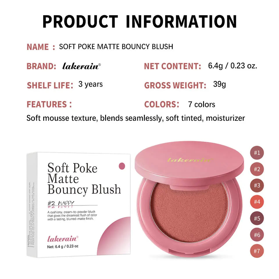 Matte Cream-to-Powder Bouncy Blush for Natural Flush - 18
