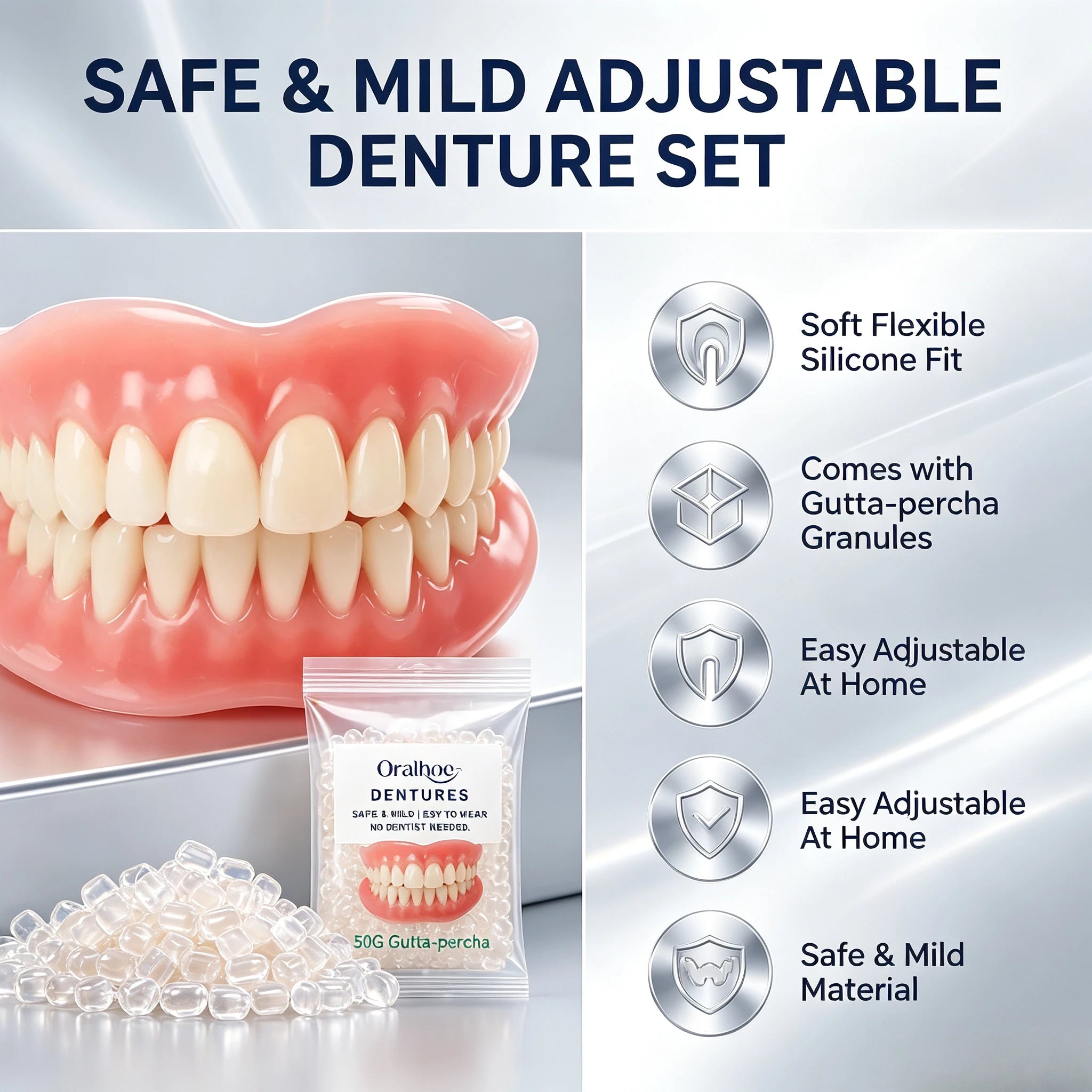 Portable Denture Storage and Cleaning Care Kit - 6