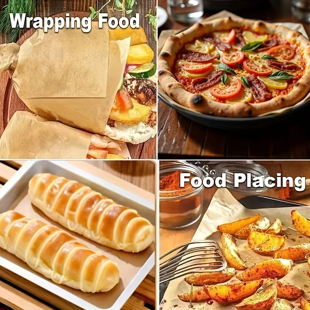 Non-Stick Unbleached Parchment Paper Sheets for Baking and Air Frying