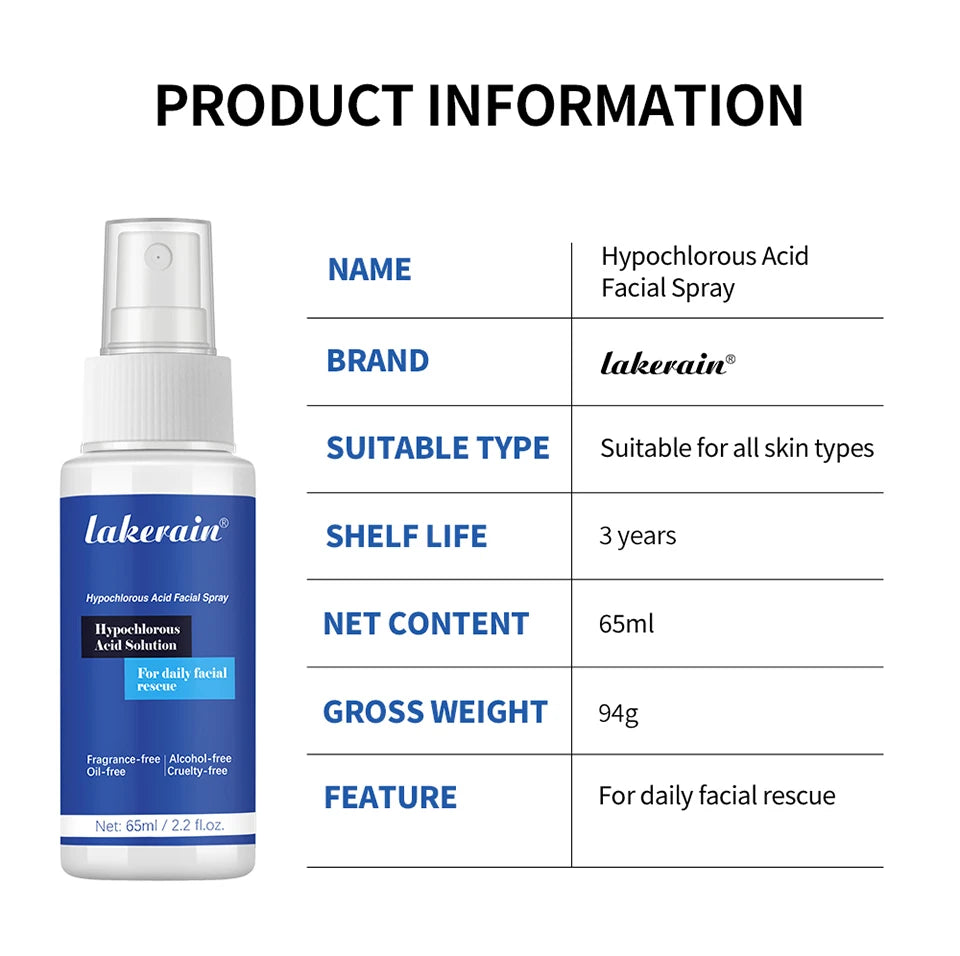 Hypochlorous Acid Soothing Facial Spray for Acne and Sensitive Skin