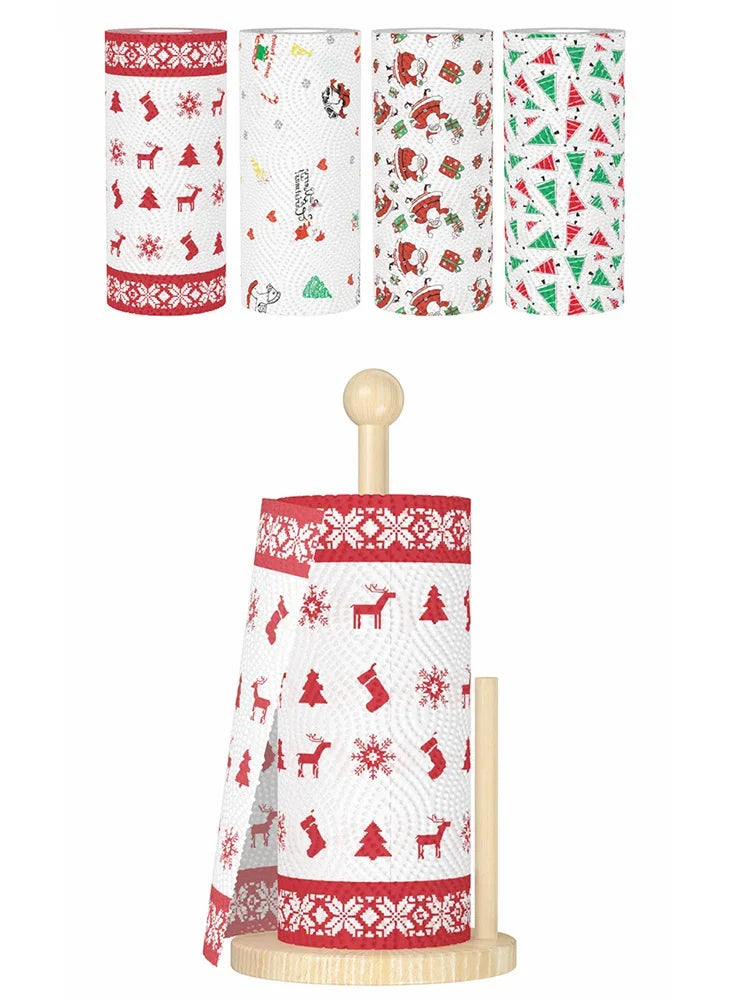 Festive Christmas Patterned Absorbent Kitchen Paper Towels