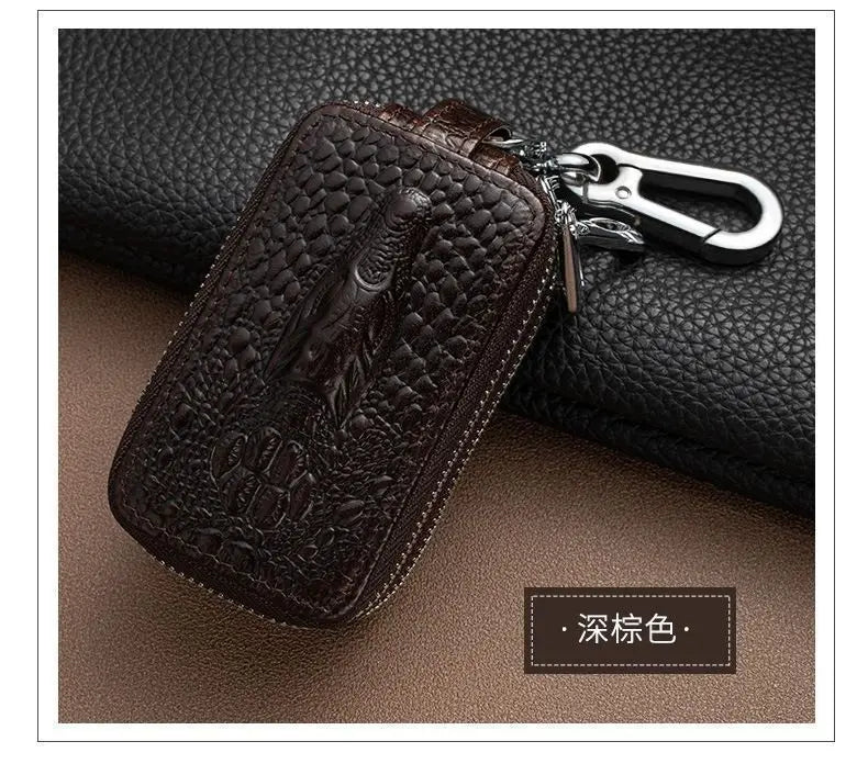 Leather Car Key Case with Waist Clip