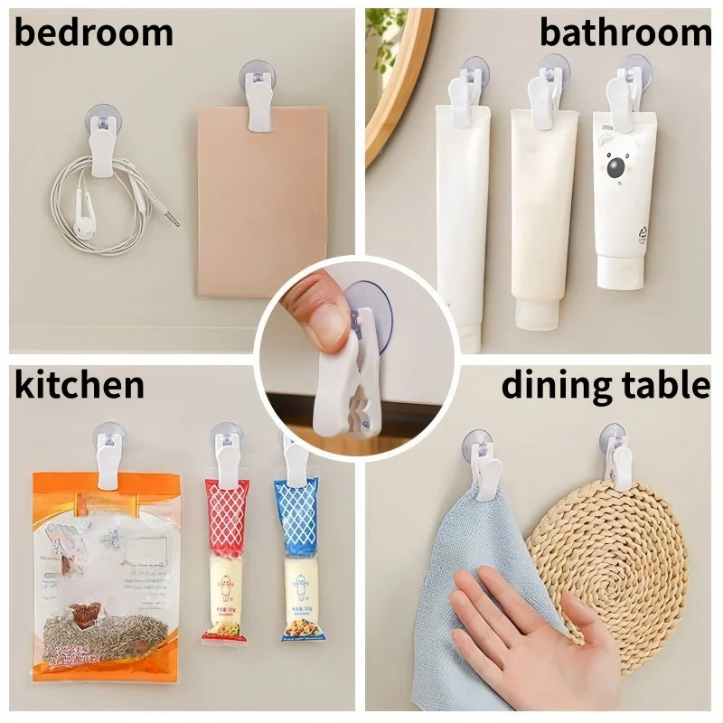 Multipurpose Rotating Suction Cup Clip Hooks