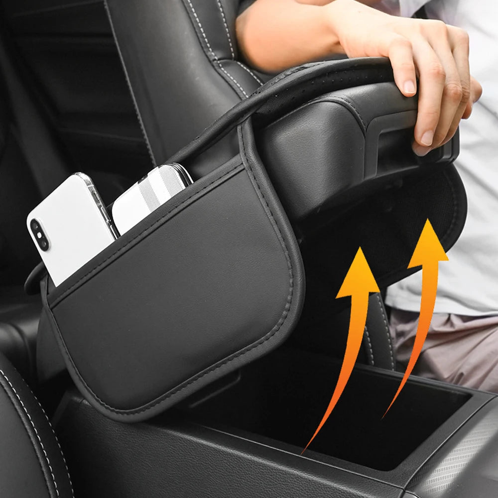 Leather Car Center Console Armrest Storage Pad