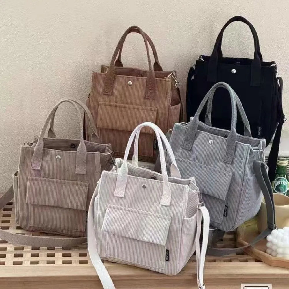 Multifunctional Corduroy Casual Shoulder and Handbag