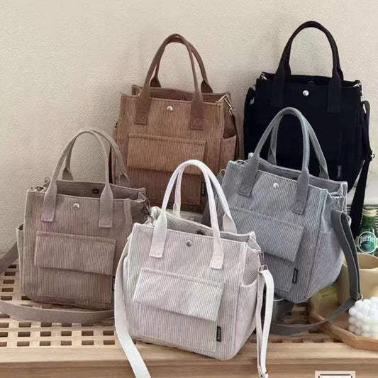 Multifunctional Corduroy Casual Shoulder and Handbag