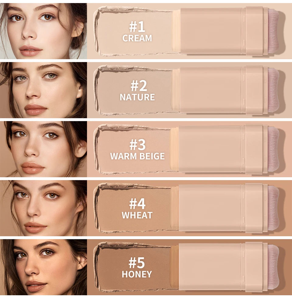 Matte Foundation Stick with Built-in Blending Brush - 8