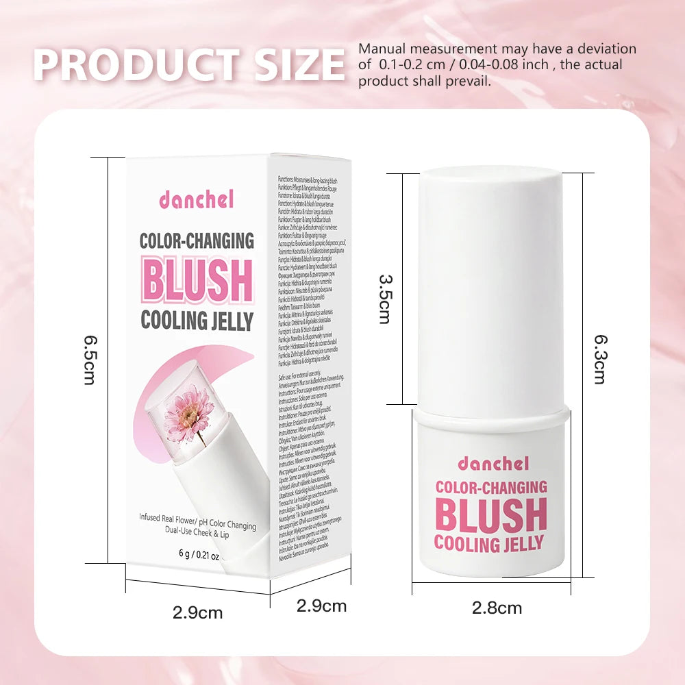 pH Adaptive Color-Changing Jelly Blush for Lips, Cheeks, and Eyes