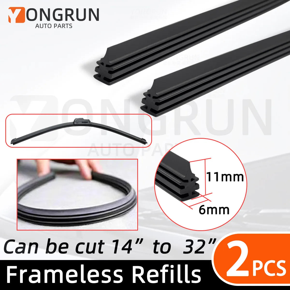 Universal Car Windshield Wiper Blade Rubber Refill Strips - 7