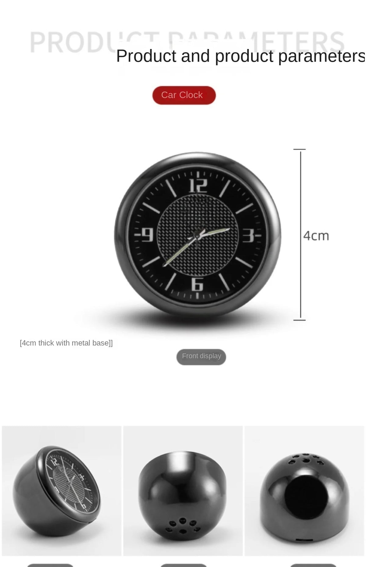 Luminous Mini Dashboard Clock for Cars