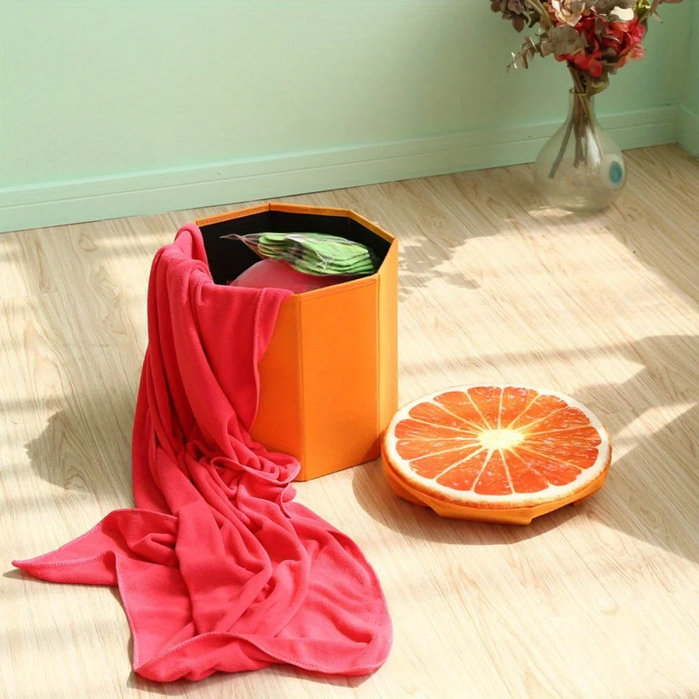 Fruit Pattern Foldable Storage Stool and Ottoman - 5