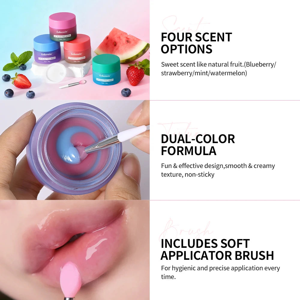 Hydrating Dual-Color Lip Sleeping Mask for Dry Cracked Lips - 3