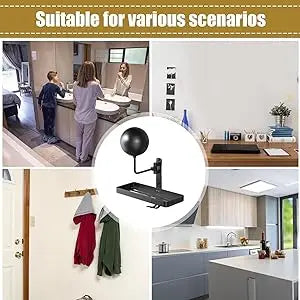 Wall Mounted Motorcycle Helmet Rack with Storage Shelf