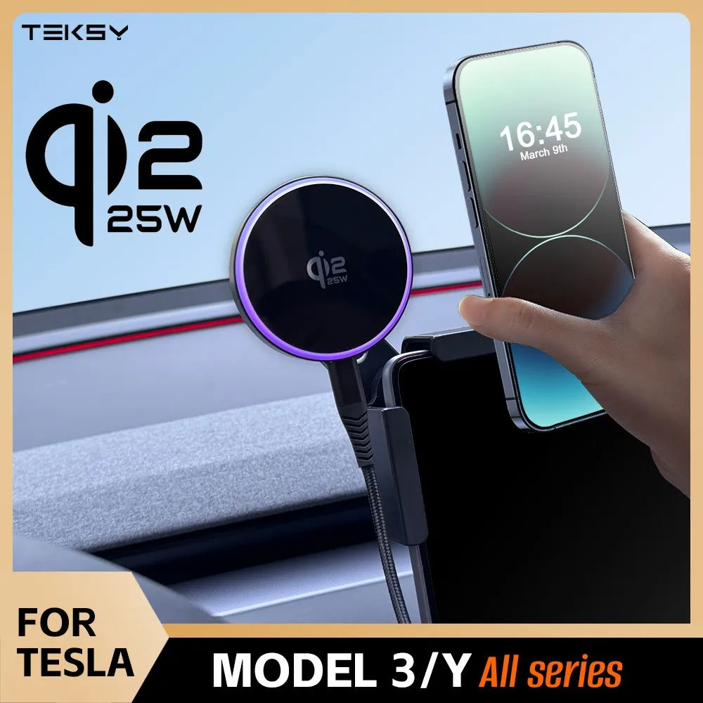 Magnetic Wireless Car Charger Mount for Tesla and EV Screens - 1