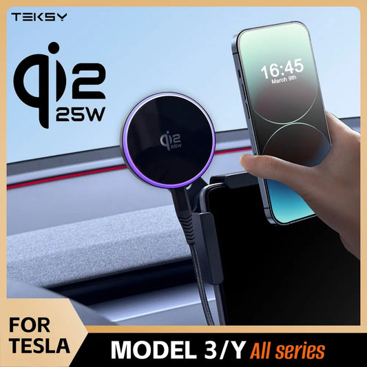 Magnetic Wireless Car Charger Mount for Tesla and EV Screens