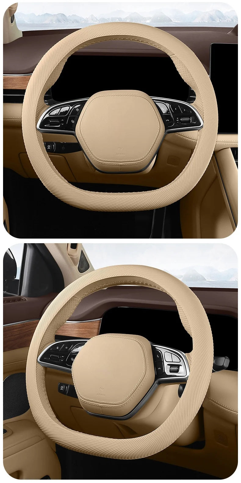 Non-Slip Breathable Silicone Car Steering Wheel Cover - 20