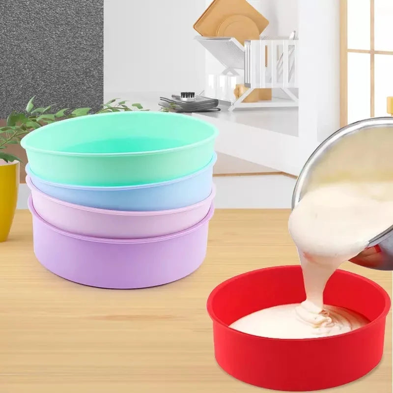 Flexible Silicone Cake Baking Mold for Round and Rectangular Cakes - 3