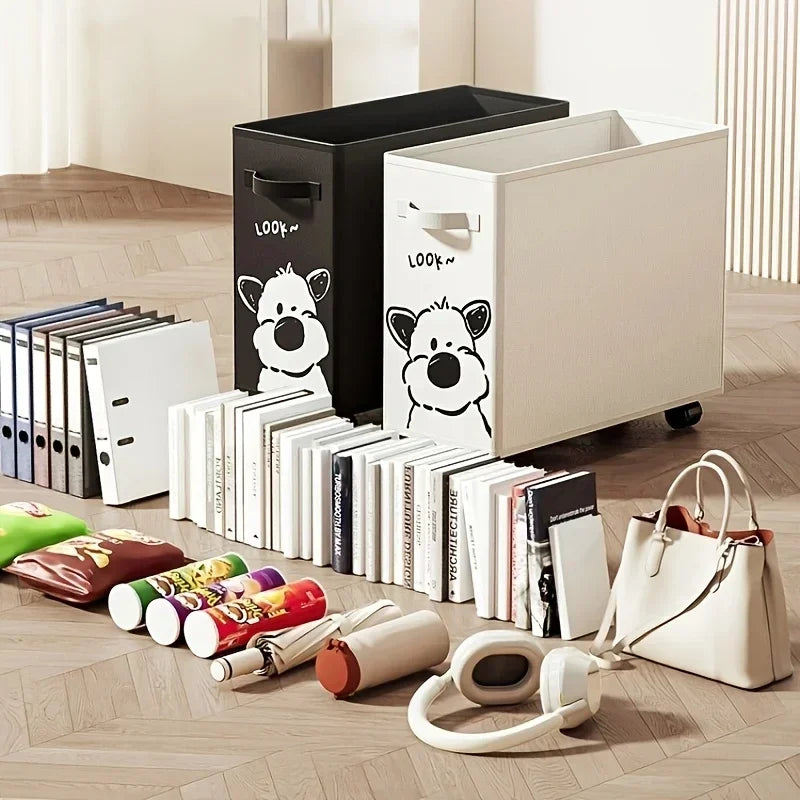 Portable Foldable Under-Desk Storage Organizer with Wheels