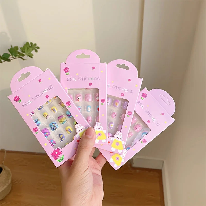 Cute Cartoon Press-On Nails for Kids - 2