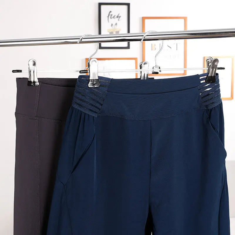 10pc Metal Pants Hangers Windproof Drying Rack with Adjustable Clips - 2