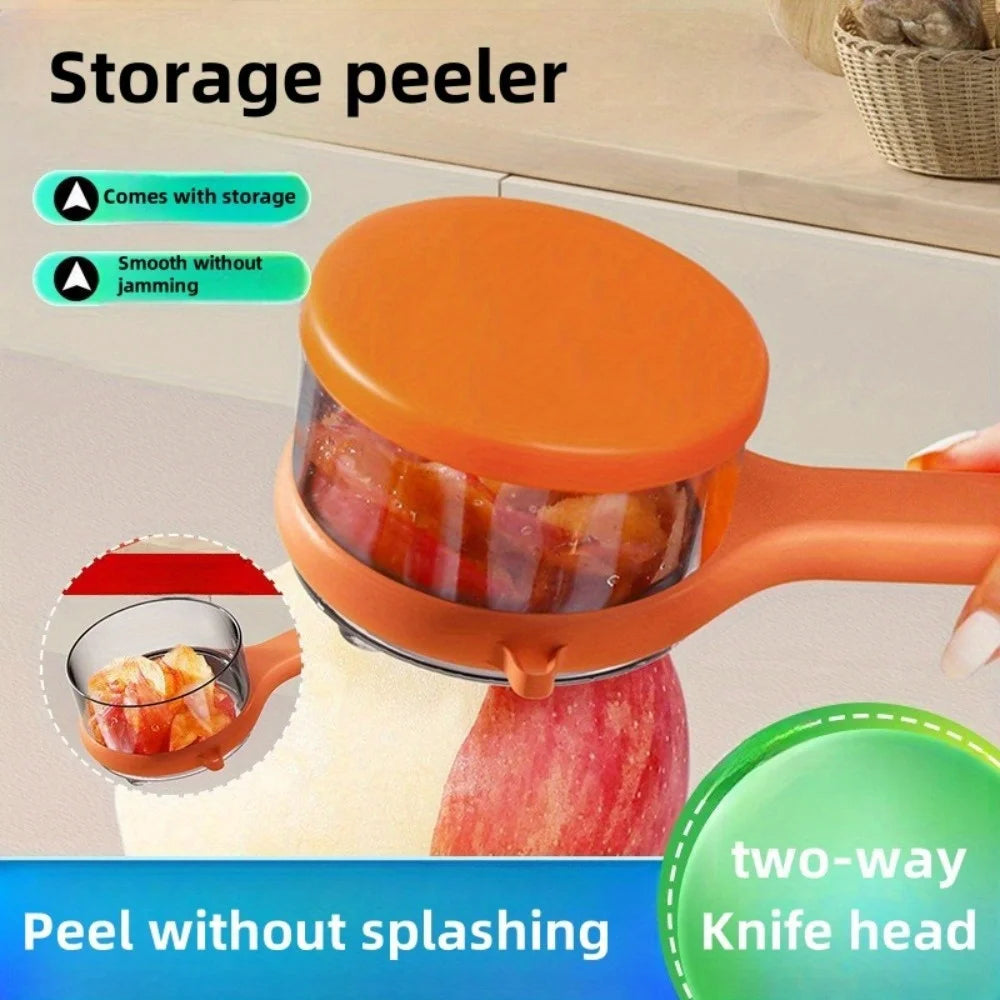 Multi-Function Vegetable Peeler with Integrated Peel Storage - 1