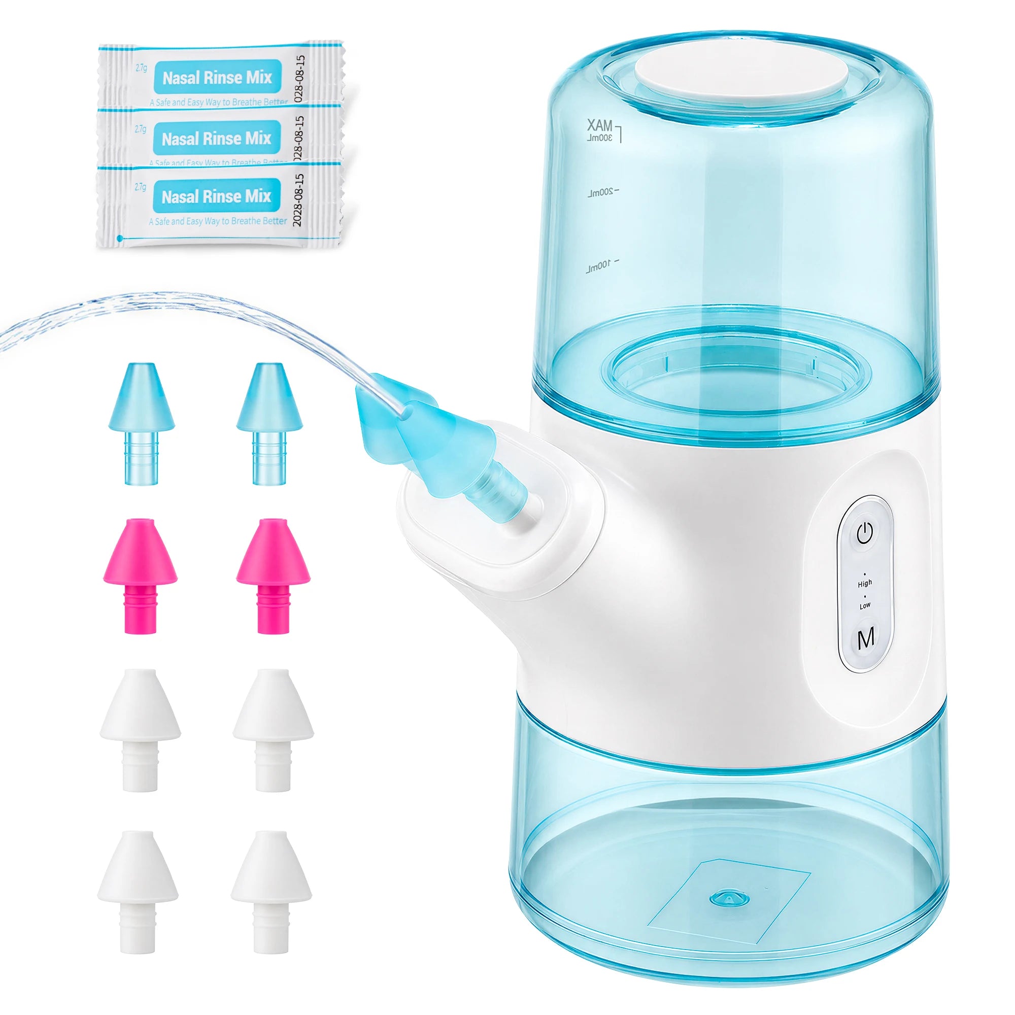 Electric Nasal Irrigator with 300ml Tank for Sinus Relief - 1