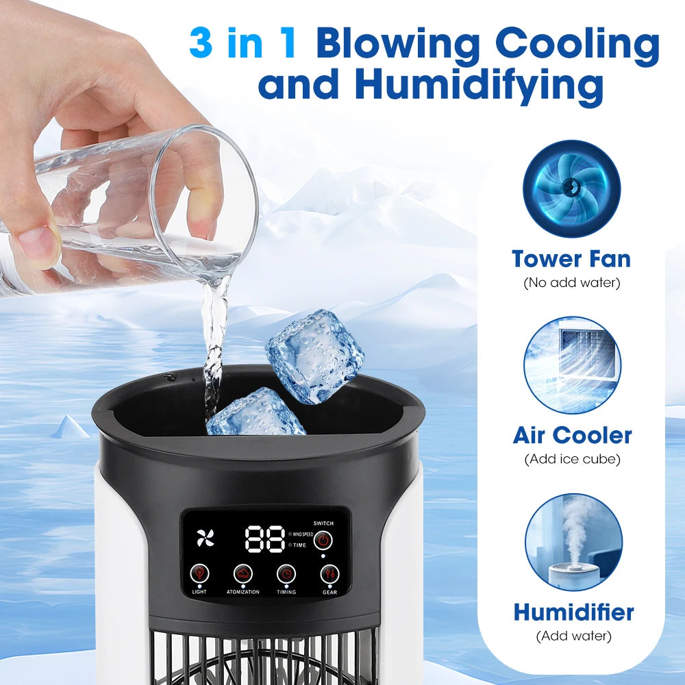 Portable USB Desktop Air Cooling Fan with Humidifier