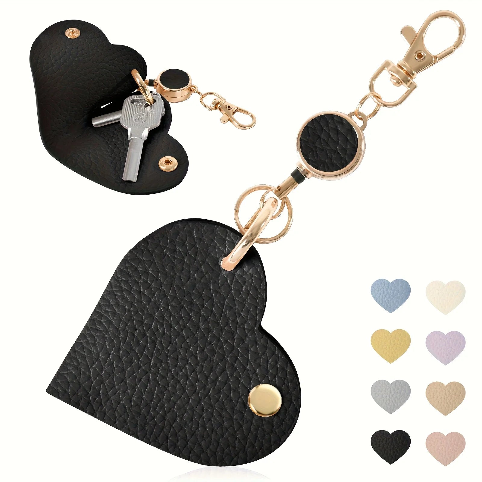 Heart-Shaped Retractable Keychain Wallet - 14