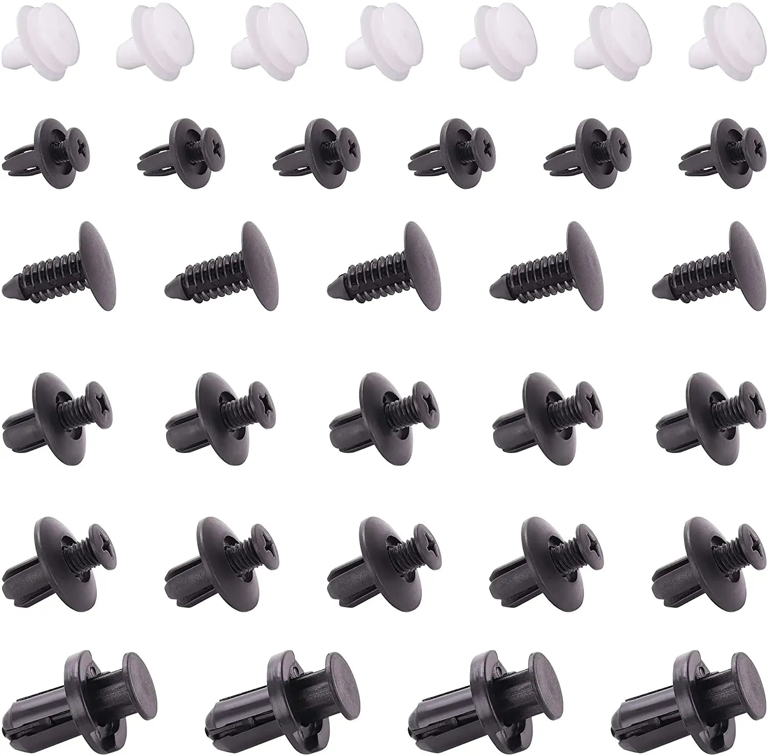100 Piece Auto Bumper Fender Rivet Clip Fastener Set for Universal Cars - 2