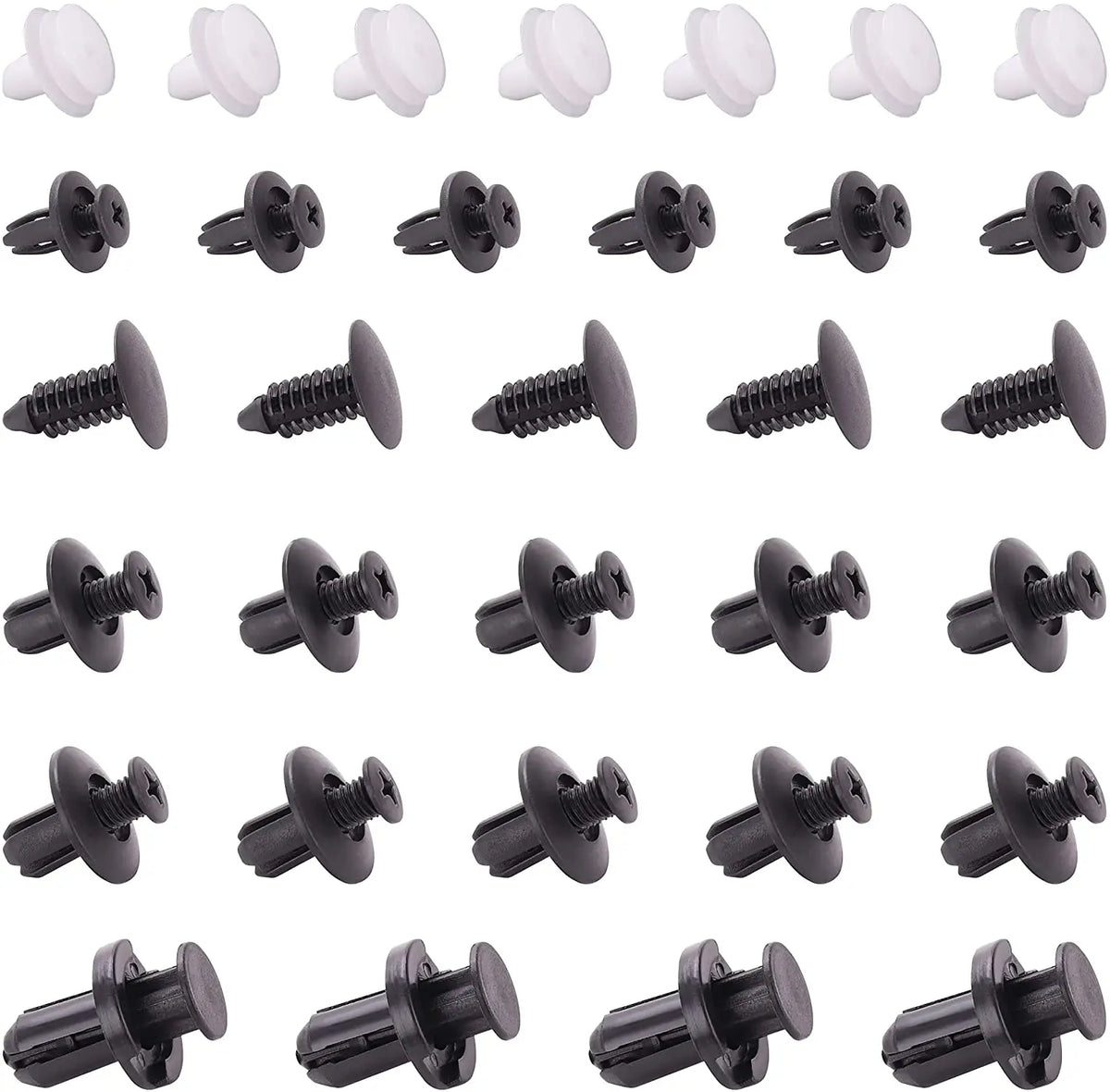 100 Piece Auto Bumper Fender Rivet Clip Fastener Set for Universal Cars