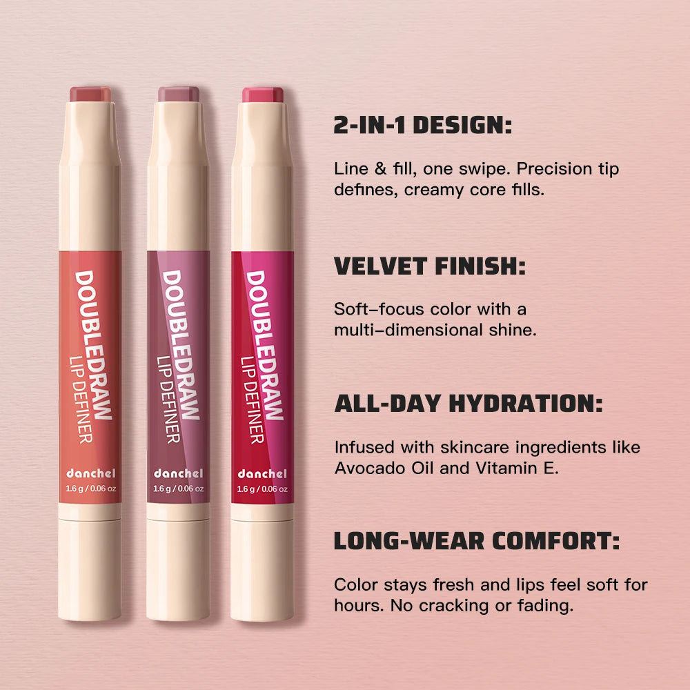 2-in-1 Matte Velvet Lip Liner and Hydrating Lip Gloss