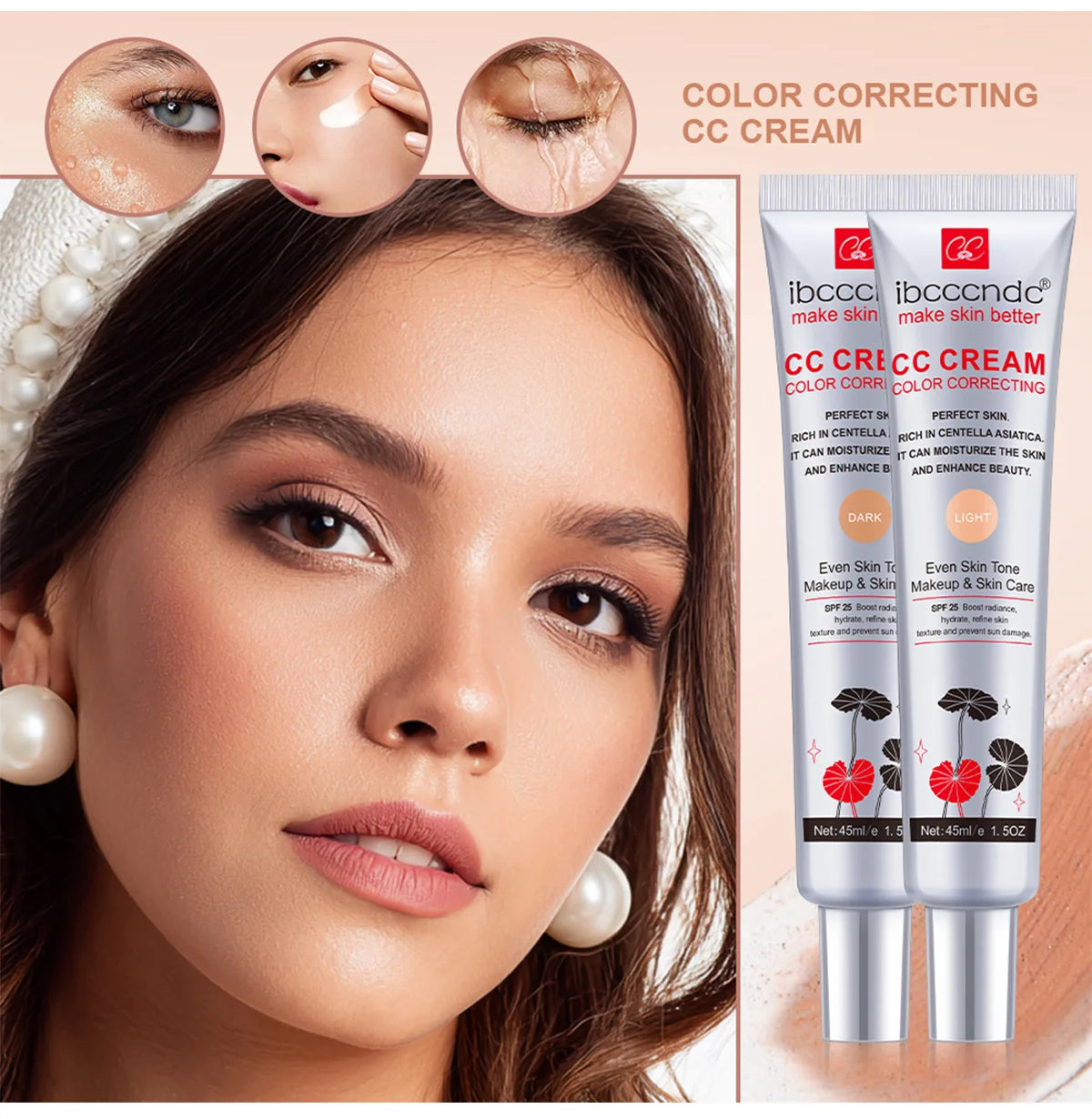 Color Correcting CC Cream and Sunscreen Blush Stick Set - 10