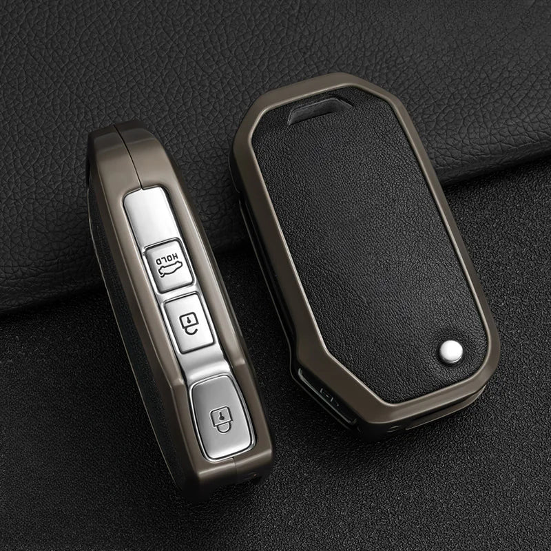 Leather and Zinc Alloy Car Key Case for Kia - 9