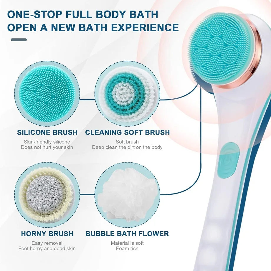Electric Rotating Back Scrubber and Exfoliating Shower Brush